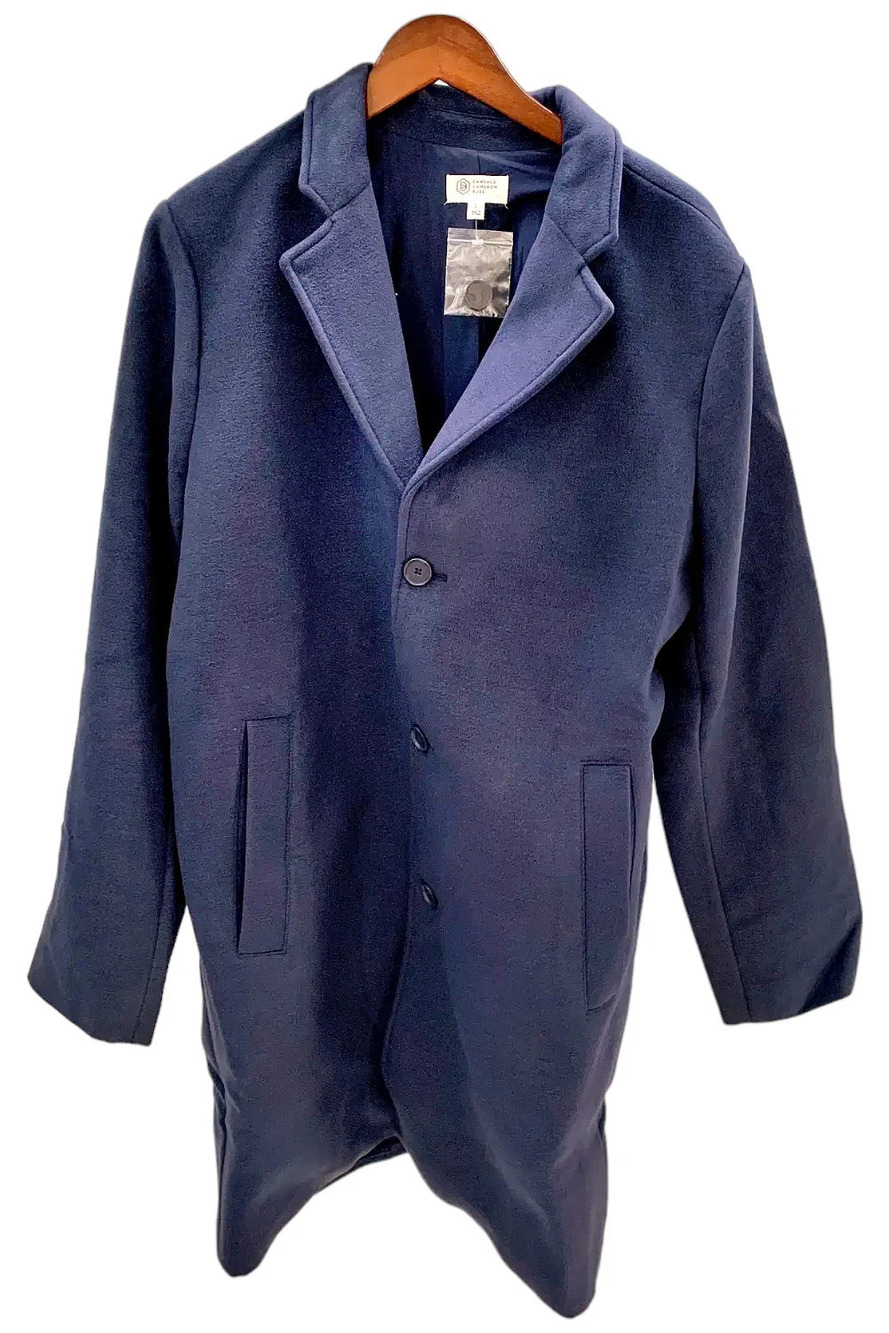 Candace Cameron Bure Men's Button-Front Peacoat Midnight Blue - Regular